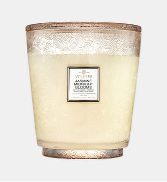 Jasmine Midnight Blooms - Bougie Parfumée 5 mèches - Grand Modèle - Voluspa - Blanc