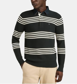 Pull Marcher sur l'eau Kaf1 - Eden Park - Bleu marine et blanc
