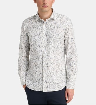 Chemise Funny Print Jet slim coton - Eden Park - Ivoire
