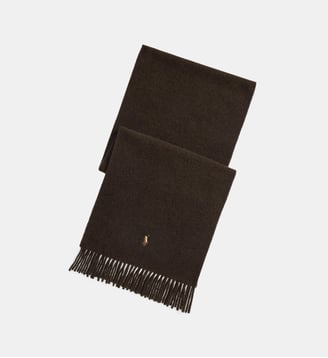 Écharpe à franges en laine vierge - Polo Ralph Lauren - Marron