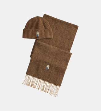 Ensemble Bonnet et Écharpe en Laine - Polo Ralph Lauren - Marron
