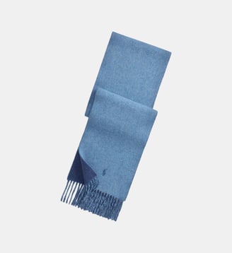 Écharpe réversible laine mélangée - Polo Ralph Lauren - Bleu