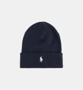 Bonnet en maille coton à revers avec pony brodé - Polo Ralph Lauren - Navy