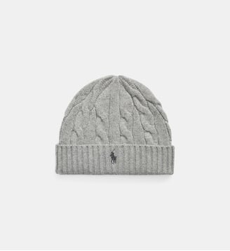 Bonnet en laine et cachemire torsadés - Polo Ralph Lauren - Gris