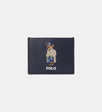 Porte-carte signature en cuir - Polo Ralph Lauren - Bleu marine