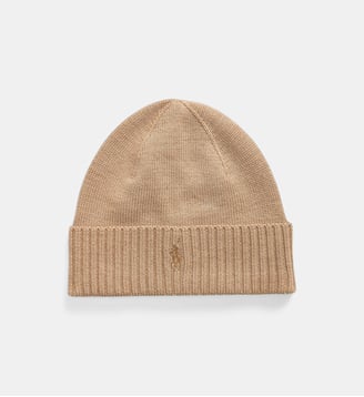 Bonnet en laine à revers - Polo Ralph Lauren - Camel