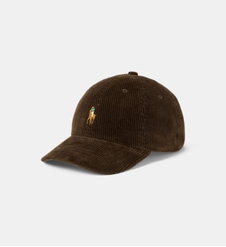 Casquette en coton signature tissu côtelé - Polo Ralph Lauren - Marron