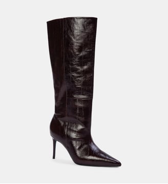 Bottes à talons Kath - Black Suede Studio - Marron foncé