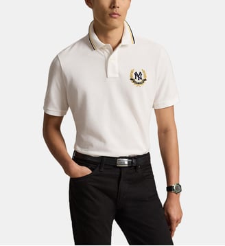 Polo droit en coton imprimé NY - Polo Ralph Lauren - Blanc crème