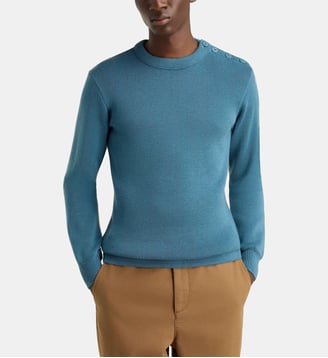 Pull en laine Fouesnant laine - Armor-Lux - Bleu sarcelle