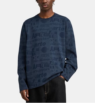 T-shirt effet sweat à manches longues - Arte - Bleu marine