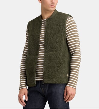Gilet en laine sherpa - Armor-Lux - Kaki foncé