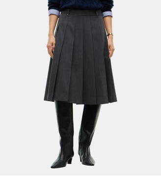 Jupe Midi Plissée Pleat - Tommy Hilfiger - Gris foncé