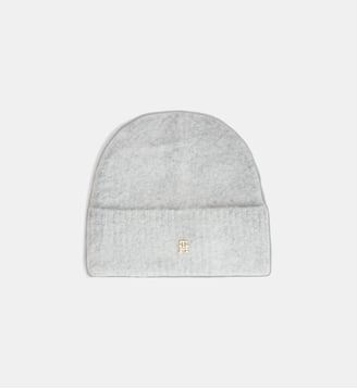 Bonnet en maille monogramme - Tommy Hilfiger - Gris clair