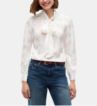 Chemise fluide jacquard Tie - Tommy Hilfiger - Blanc