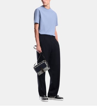 T-shirt droit motif en coton - Emporio Armani - Bleu
