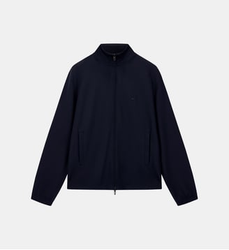 Sweat droit col montant zippé - Emporio Armani - Bleu marine
