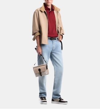 Polo droit en coton signature - Emporio Armani - Merlot