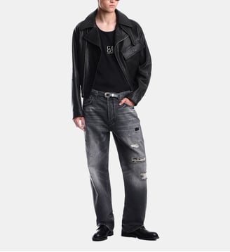 Débardeur ajusté en coton - Emporio Armani - Noir