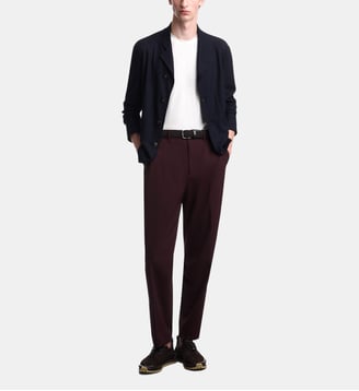 Blazer droit fermeture boutonnée en laine - Emporio Armani - Dark navy