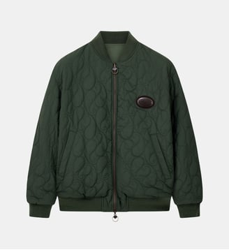 Blouson droit réversible signature - Emporio Armani - Vert militaire
