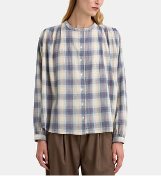 Chemise Tokyo check coton bio - By Bar Amsterdam - Bleu et beige