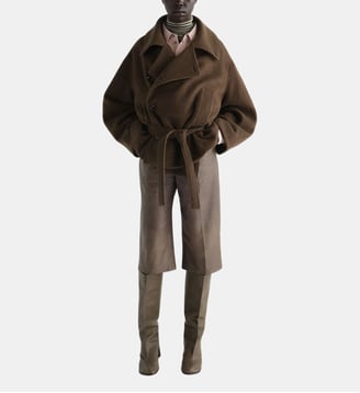 Manteau portefeuille en laine - Lemaire - Mud