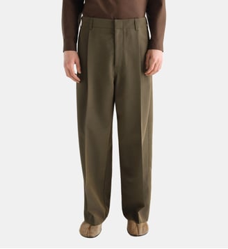 Pantalon Single-pleat Tailored en laine - Lemaire - Bronze