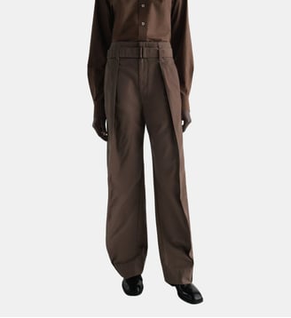 Pantalon Rounded à pli visible - Lemaire - Marron