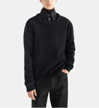 Pull an laine col rond large - Lemaire - Coal