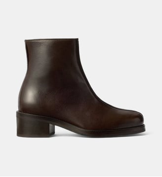 Bottines Piped en cuir shiny - Lemaire - Dark brown