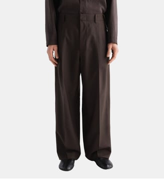 Pantalon à pli en mélange de laine - Lemaire - Moss