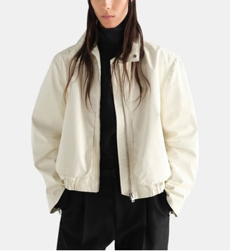 Blouson boxy à col montant effet ciré - Lemaire - Beige clair