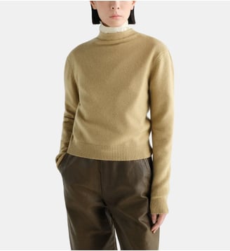 Pull boutonné réversible en cachemire - Lemaire - Beige
