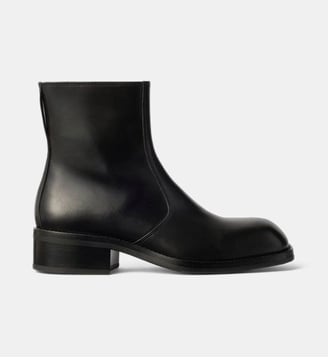 Bottines en cuir brillant - Lemaire - Black