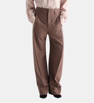 Pantalon baggy en laine tropicale - Lemaire - Nutmeg