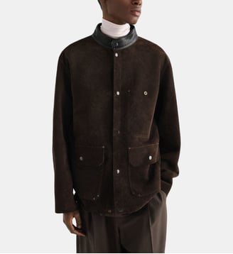 Veste droite en cuir suède - Lemaire - Ganache