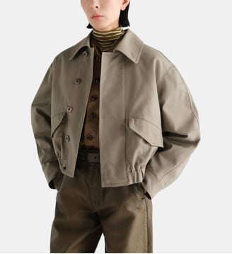 Blouson court en coton - Lemaire - Taupe