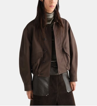 Blouson court en coton - Lemaire - Chocolate
