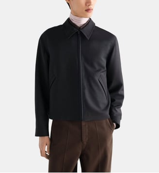 Blouson zippé en laine double face - Lemaire - Coal