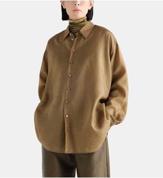 Chemise drapée en cupro - Lemaire - Camel