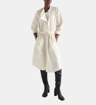 Robe Sailor mi-longue en coton et soie - Lemaire - Beige clair