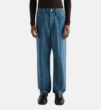 Jean large en denim taille haute - Lemaire - Bleu denim