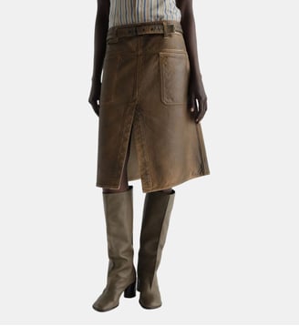 Jupes workwear en denim - Lemaire - Marron