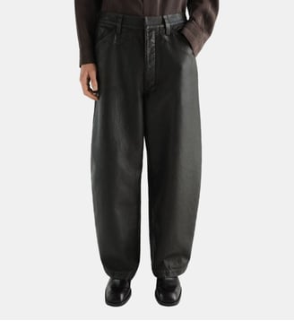 Pantalon oversize en denim enduit - Lemaire - Noir