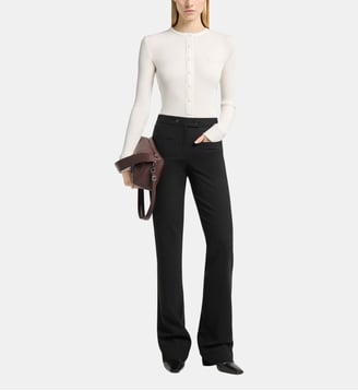 Cardigan en maille et vinyle - Courrèges - Blanc