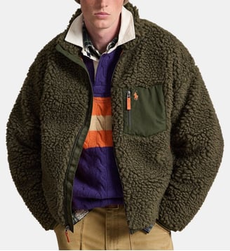 Sweat-shirt zippé à col montant - Polo Ralph Lauren - Kaki