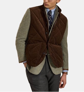 Gilet en velours côtelé matelassé - Polo Ralph Lauren - Marron