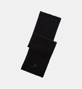 Écharpe laine et cachemire torsadés - Polo Ralph Lauren - Noir