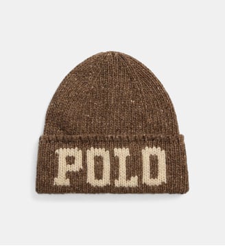 Bonnet en laine mélangée imprimé signature - Polo Ralph Lauren - Marron